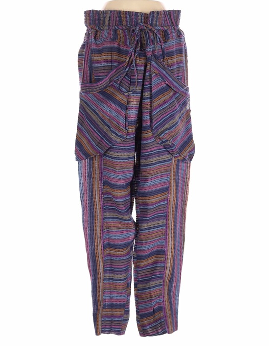 Free People Pants - Free People Purple Multi Stripe Straight-Leg Pants M